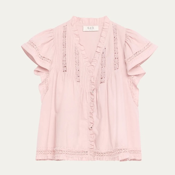Sea New York Tops - Sea New York Lilith Flutter Sleeve Top